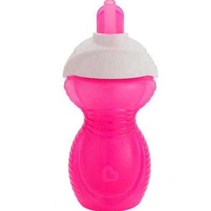 Munchkin Click Lock Flip Straw Cup 12m+ Εκπαιδευτικό Ποτήρι με Καλαμάκι 296ml - Ροζ