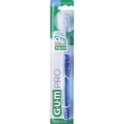 Gum Pro Soft Toothbrush Κωδ 525 Μαλακή Χειροκίνητη Οδοντόβουρτσα για Βαθύ Καθαρισμό & Αφαίρεση της Πλάκας, 1 Τεμάχιο - Μπλε