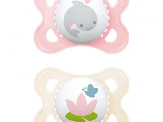 Mam Original Latex Soother 2-6m Ορθοδοντική Πιπίλα με Θηλή από Φυσικό Καουτσούκ 2 Τεμάχια, Κωδ 101LGC - Ροζ / Κρεμ