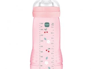 Mam Easy Active Baby Bottle 4m+, Κωδ 361SGc Μπιμπερό Πολυπροπυλενίου με Θηλή Σιλικόνης Μεγάλης Ροής 330ml - Ροζ