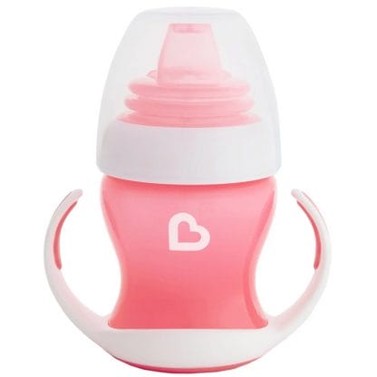 Munchkin Gentle First Cup 4m+ Εκπαιδευτικό Κύπελλο για Μετάβαση από το Μπιμπερό 118ml - Ροζ