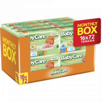 Μωρομάντηλα BabyCare Χαμομήλι Pure Water Super Value Box 1152τεμ (16x72τμχ)