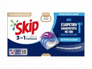 Skip Κάψουλες Πλυντηρίου Ρούχων Active Clean 38τμχ
