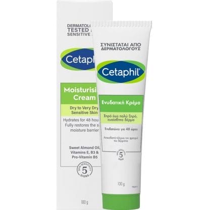 Cetaphil Moisturizing Body Cream Πλούσια Ενυδατική Κρέμα Σώματος Μακράς Διάρκειας για Ξηρό Έως Πολύ Ξηρό, Ευαίσθητο Δέρμα 100g