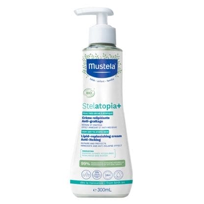 Mustela Stelatopia+ Lipid-Replenishing Cream Anti-Itching Μαλακτική Κρέμα Σώματος Κατά του Κνησμού για Εξαιρετικά Ξηρό, Ατοπικό Δέρμα με Αντλία 300ml
