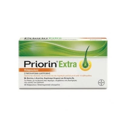 PRIORIN Extra Συμπλήρωμα Διατροφής για την Υγεία των Μαλλιών 30 capsules