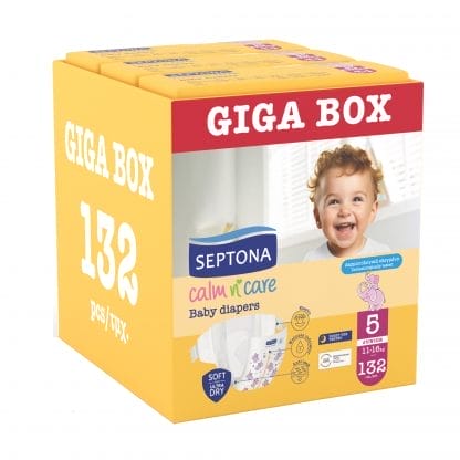 Septona Calm n' Care Baby Diapers Giga Box Junior No5 (11-16kg) 132 Τεμάχια (3x44 Τεμάχια)