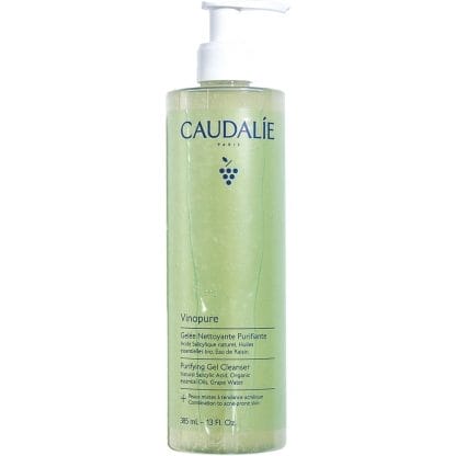 Caudalie Vinopure Purifying Cleanser Gel Καθαρισμού Προσώπου με Φυσικό Σαλικυλικό Οξύ & 6 Καθαριστικά Αιθέρια Έλαια για Λιπαρές Επιδερμίδες με Τάση Ακμής με Αντλία 385ml