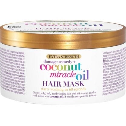 OGX Coconut Miracle Oil + Damage Remedy Extra Strength Hair Mask Μάσκα Μαλλιών Θρέψης & Αποκατάστασης με Λάδι Καρύδας, Εκχύλισμα Ορχιδέας & Βανίλιας 300ml