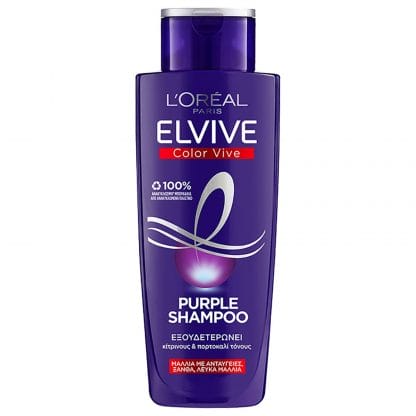 L'Oreal Paris Elvive Color Vive Purple Shampoo Σαμπουάν για Ξανθά ή Λευκά Μαλλιά που Εξουδετερώνει Άμεσα Κίτρινους & Πορτοκαλί Τόνους 200ml