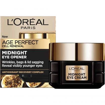 L'Oreal Paris Age Perfect Cell Renew Midnight Eye Cream Κρέμα Νυκτός Κυτταρικής Ανάπλασης Ματιών με Αντιοξειδωτικά που Χαρίζει Ορατά πιο Ξεκούραστο & Νεανικό Βλέμμα 15ml