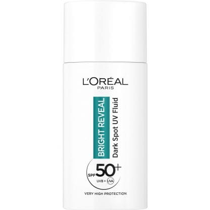 L'Oreal Paris Bright Reveal Dark Spot UV Fluid Spf50+ Αντηλιακή Κρέμα Προσώπου Πολύ Υψηλής Προστασίας με Νιασιναμίδη Κατά των Σκούρων Κηλίδων 50ml