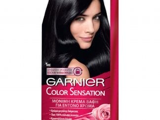 Garnier Color Sensation Permanent Hair Color Kit Μόνιμη Κρέμα Βαφή Μαλλιών με Άρωμα Τριαντάφυλλο 1 Τεμάχιο - 1.0 Μαύρο