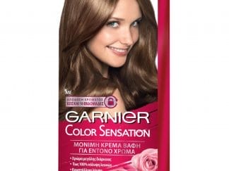 Garnier Color Sensation Permanent Hair Color Kit Μόνιμη Κρέμα Βαφή Μαλλιών με Άρωμα Τριαντάφυλλο 1 Τεμάχιο - 6.0 Ξανθό Σκούρο