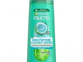 Garnier Fructis Non Stop Pure Coconut Water Shampoo Δυναμωτικό Σαμπουάν Καθαρισμού & Ενυδάτωσης για Λιπαρές Ρίζες & Ξηρές Άκρες 400ml