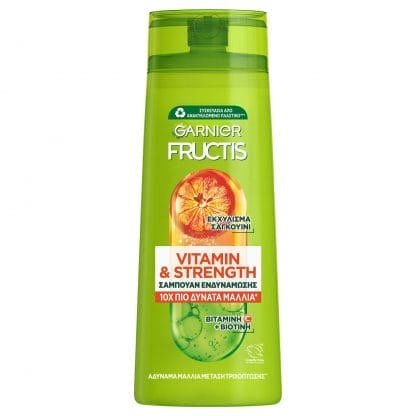 Garnier Fructis Vitamin & Strength Shampoo Σαμπουάν Ενδυνάμωσης για Αδύναμα Μαλλιά που Σπάνε με Τάση Τριχόπτωσης 400ml