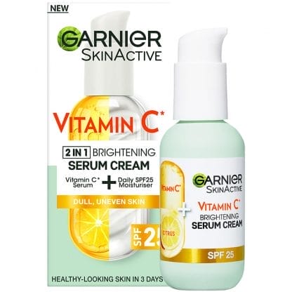 Garnier Skinactive Vitamin C 2 in 1 Brightening Serum Cream Spf25, 50ml