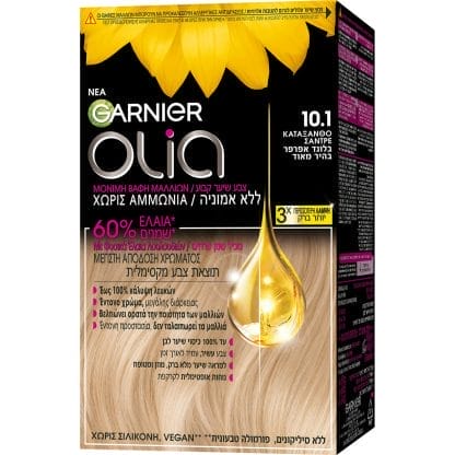 Garnier Olia Permanent Hair Color Μόνιμη Βαφή Μαλλιών Χωρίς Αμμωνία & με Φυσικά Έλαια Λουλουδιών 1 Τεμάχιο - 10.1 Κατάξανθο Σαντρέ
