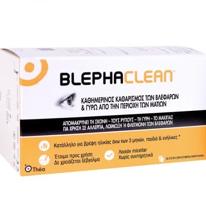 Thea Blephaclean Αποστειρωμένα Υγρά Μαντηλάκια για τον Καθημερινό Καθαρισμό των Βλεφάρων & της Γύρω Περιοχής των Ματιών 30 Wipes