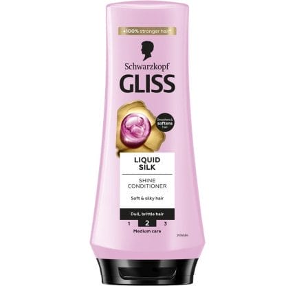 Schwarzkopf Gliss Liquid Silk Shine Conditioner Ενυδατική, Μαλακτική Κρέμα για Θαμπά & Ταλαιπωρημένα Μαλλιά που Επαναφέρει τη Λάμψη & Χαρίζει Ζωντάνια 200ml