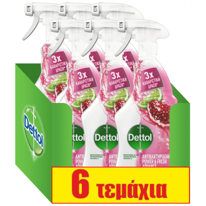 Dettol Spray Αντιβακτηριδιακό Ρόδι & Lime 500ml*6
