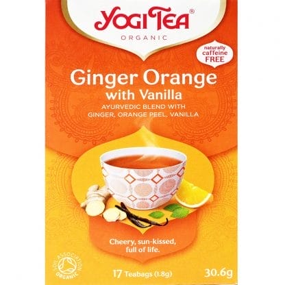 Yogi Tea Ginger Orange Ayurvedic Blend 17 Teabags (17 Φακελάκια x 1.8g),Τσάι για Τόνωση & Αναζωογόνηση με Τζίντζερ, Πορτοκάλι & Βανίλια
