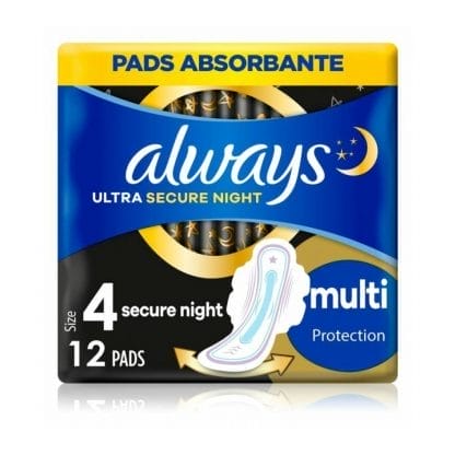 Always Ultra Secure Night Σερβιέτες Με Φτερά No4, 12τεμ.