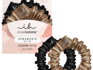 Invisibobble Sprunchie Slim Elegant Style Λεπτά Λαστιχάκια Μαλλιών για Απαλό Κράτημα 2 Τεμάχια - True Golden