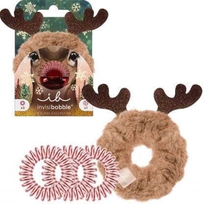 Invisibobble Promo Red Nose Raindeer The Original Sprunchie 1 Τεμάχιο & The Original Hair Spiral 3 Τεμάχια
