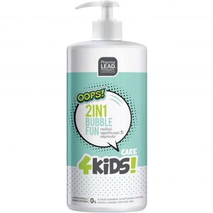 Pharmalead 4Kids 2in1 Bubble Fun Παιδικό Αφρόλουτρο - Σαμπουάν με Άρωμα Πράσινο Μήλο 1Lt
