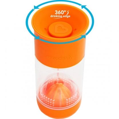 Munchkin Miracle Fruit Infuser 12m+ Ποτήρι-Στίφτης Φρούτων 591ml - Πορτοκαλί
