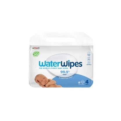 WaterWipes Άοσμα Μωρομάντηλα, 99,9% Νερό, 100% Plastic-free, 240τεμ (4*60τεμ)