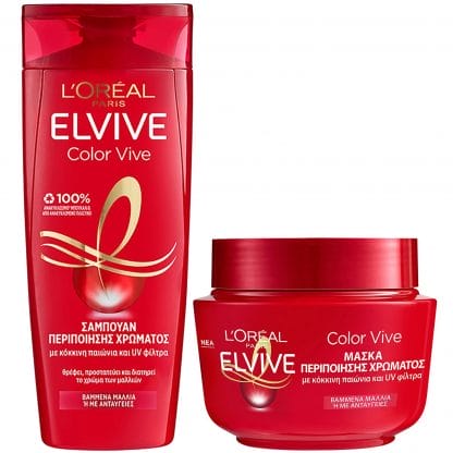 L'Oreal Paris Πακέτο Προσφοράς Elvive Color Vive Σαμπουάν για Βαμμένα Μαλλιά 400ml & Μάσκα Περιποίησης Βαμμένων Μαλλιών 300ml