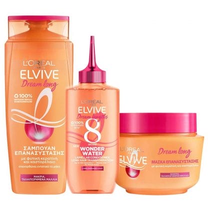L'Oreal Paris Πακέτο Προσφοράς Elvive Dream Long Shampoo 400ml & Conditioner Wonder Water 200ml & Hair Mask 300ml
