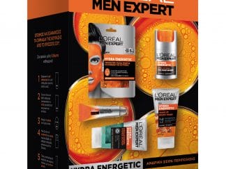 L'Oreal Paris Men Expert Hydra Energetic Πακέτο Προσφοράς Hydra Energetic Gel Καθαρισμού 100ml & Scrub 100ml & Μάσκα 3x30g & 24ωρη Κρέμα Ενυδάτωσης 50ml & Roll-on Ματιών 10ml