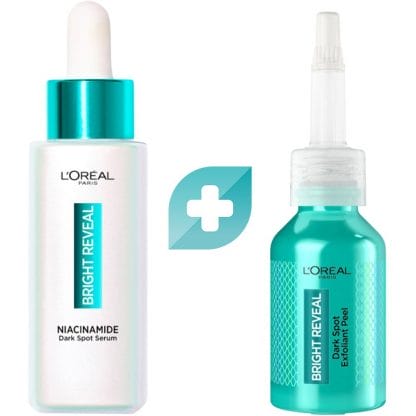 L'Oreal Paris Promo Bright Reveal Niacinamide Dark Spot Serum 30ml & Dark Spot Exfoliant Peel 25ml