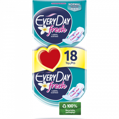 Σερβιέτες EveryDay Fresh NORMAL Ultra Plus Οικονομική Συσκευασία 18τεμ