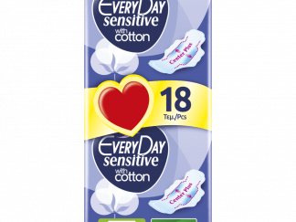 Σερβιέτες EveryDay Sensitive Cotton SUPER Ultra Plus οικονομική συσκευασία 18 τεμ.