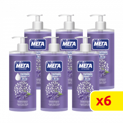 ΜΕΓΑ Κρεμοσάπουνο Hygiene Λεβάντα Με Αντλία 3600ml (6*600ml)