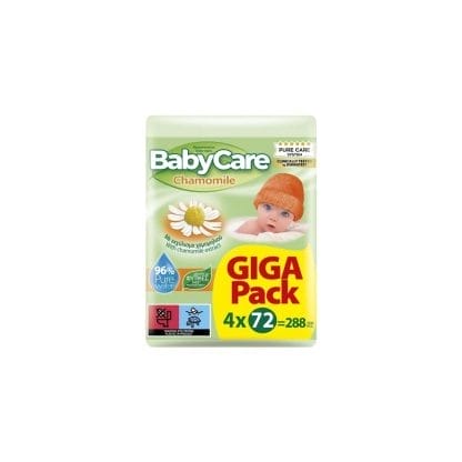 Μωρομάντηλα Babycare Χαμομήλι 288τεμ (4*72τεμ)