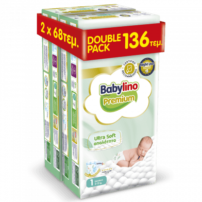 Πάνες Babylino Premium No1 (2-5kg) 136τεμ. (2*68τεμ)