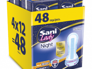 Σερβιέτες ακράτειας Sani Lady Extra Night No4, 48τεμ (4*12τεμ)