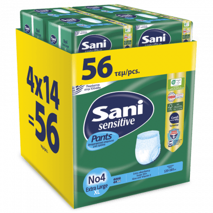 Ελαστικό εσώρουχο ακράτειας Sani Sensitive Pants Extra Large No4 56τμχ (4*14)