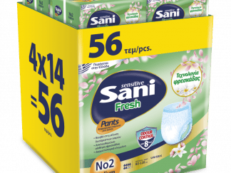 Ελαστικό εσώρουχο ακράτειας Sani Sensitive Pants Fresh Medium No2 Giga Pack 56τμχ (4*14τμχ)