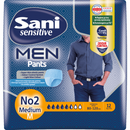 Sani Pants Men Eλαστικό εσώρουχο ακράτειας Medium No2 (12τεμ)