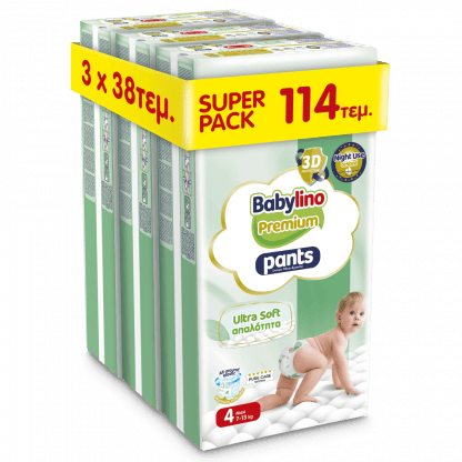 Πάνες Babylino Premium Pants No4 (7-13kg) 114τεμ. (3*38τεμ)