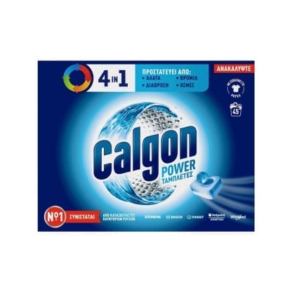 Calgon Αποσκληρυντικό Νερού Πλυντηρίου Ρούχων 45 Ταμπλέτες