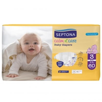 Septona Calm n' Care Baby Diapers Midi No3 (4-9kg) 60 Τεμάχια