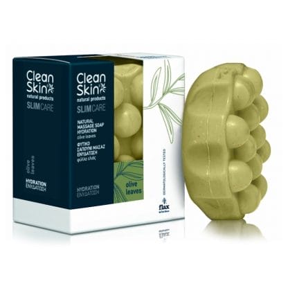 CleanSkin Slimming & Hydration Natural Massage Soap Olive Leaves Φυτικό Σαπούνι Μασάζ για Ενυδάτωση με Φύλλα Ελιάς 100gr