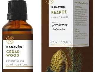 Kanavos Cedarwood Essential Oil Αιθέριο Έλαιο για Φυσικό Αρωματισμό του Χώρου, Κατάλληλο για Εισπνοές που Προσφέρει Χαλάρωση & Ευεξία 20ml - Κέδρος